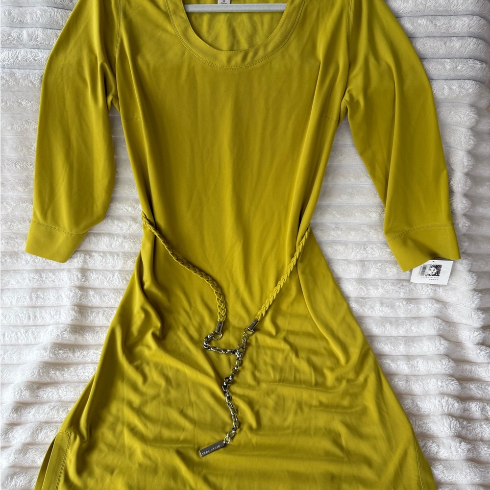 Anne Klein Mustard Long Sleeve Dress